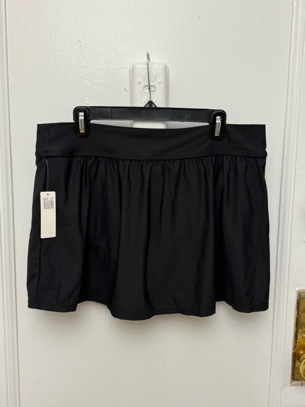 Anne Cole Swim Skirt Black Side Slit Size XXL New - Picture 4 of 13
